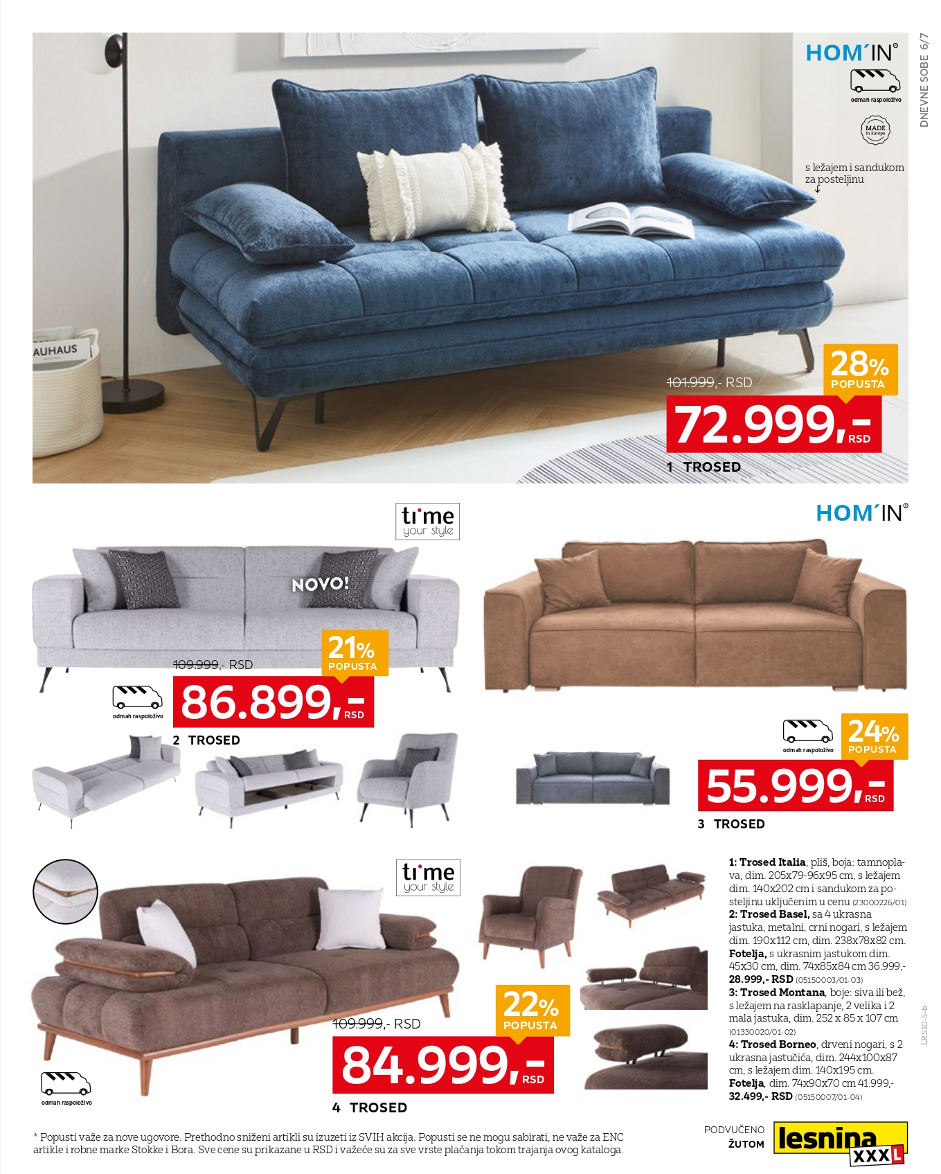 Lesnina XXXL katalog DNEVNE SOBE 13.10-2.11.2025.