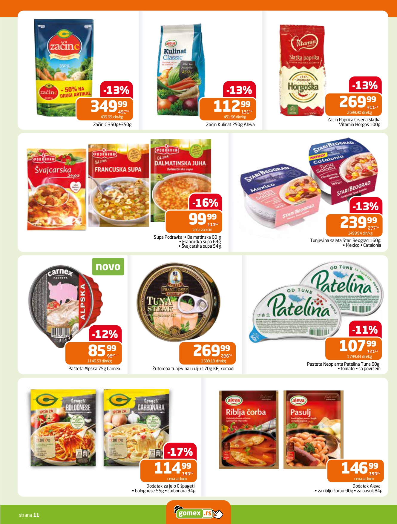 Gomex katalog AKCIJE IZ ŠEŠIRA 22.10-4.11.2025.
