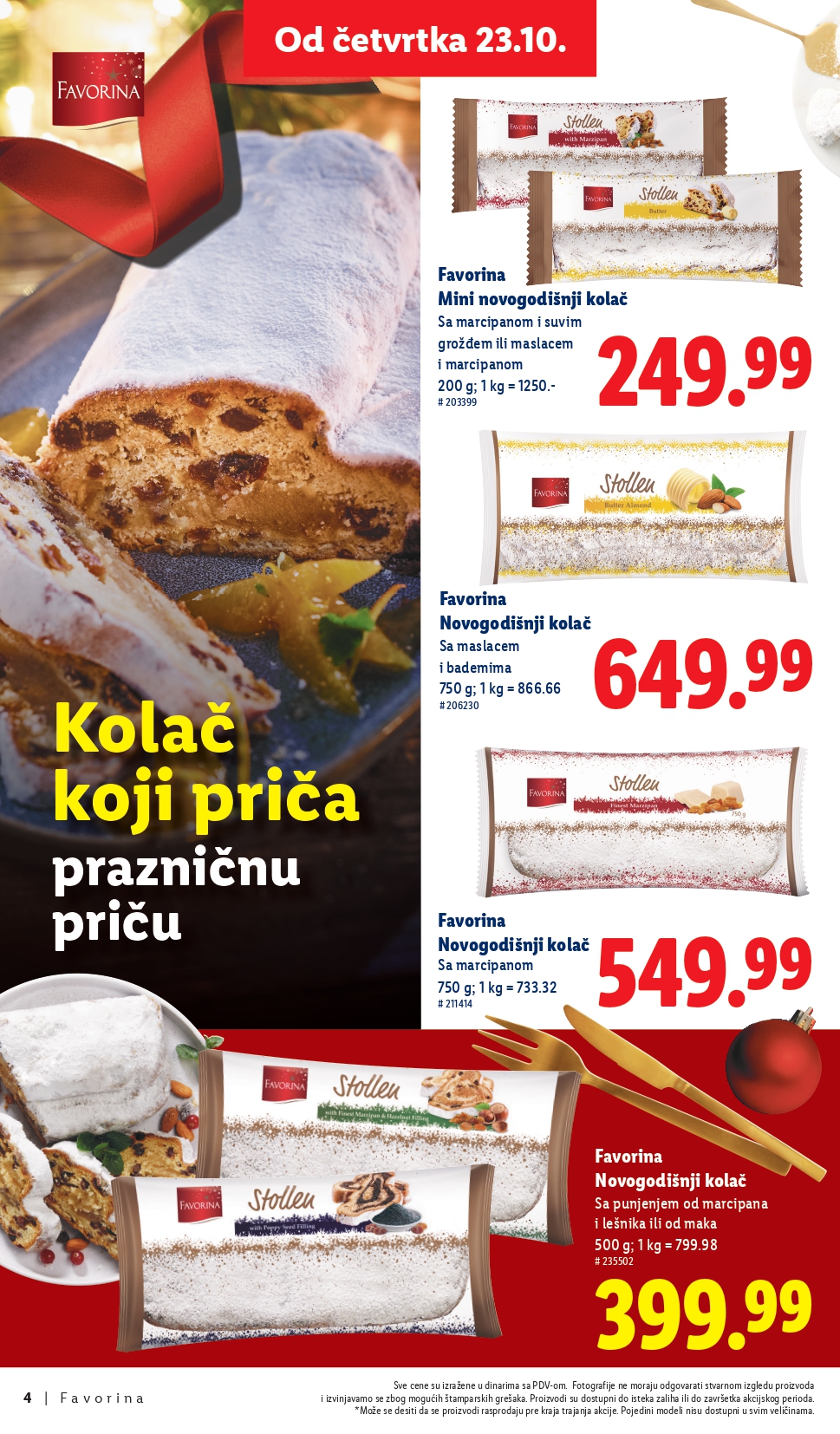 Lidl katalog – Favorina slatkiši, praznična ponuda i popusti od 23.10.2025.