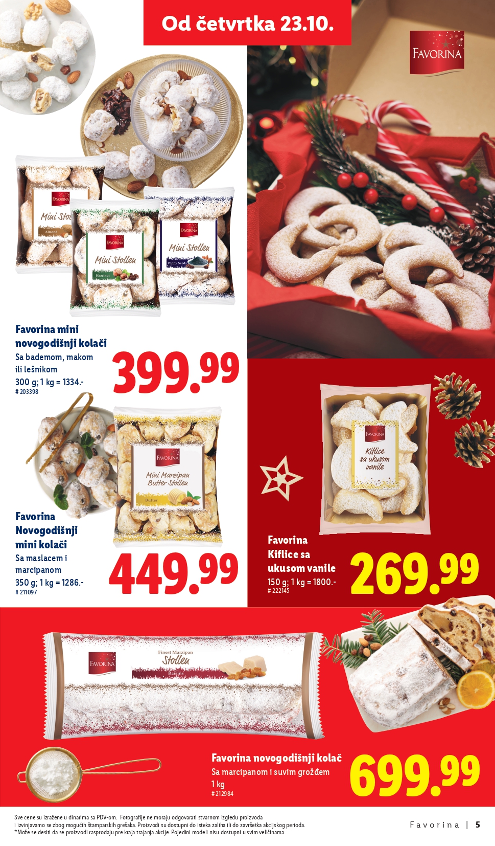 Lidl katalog – Favorina slatkiši, praznična ponuda i popusti od 23.10.2025.