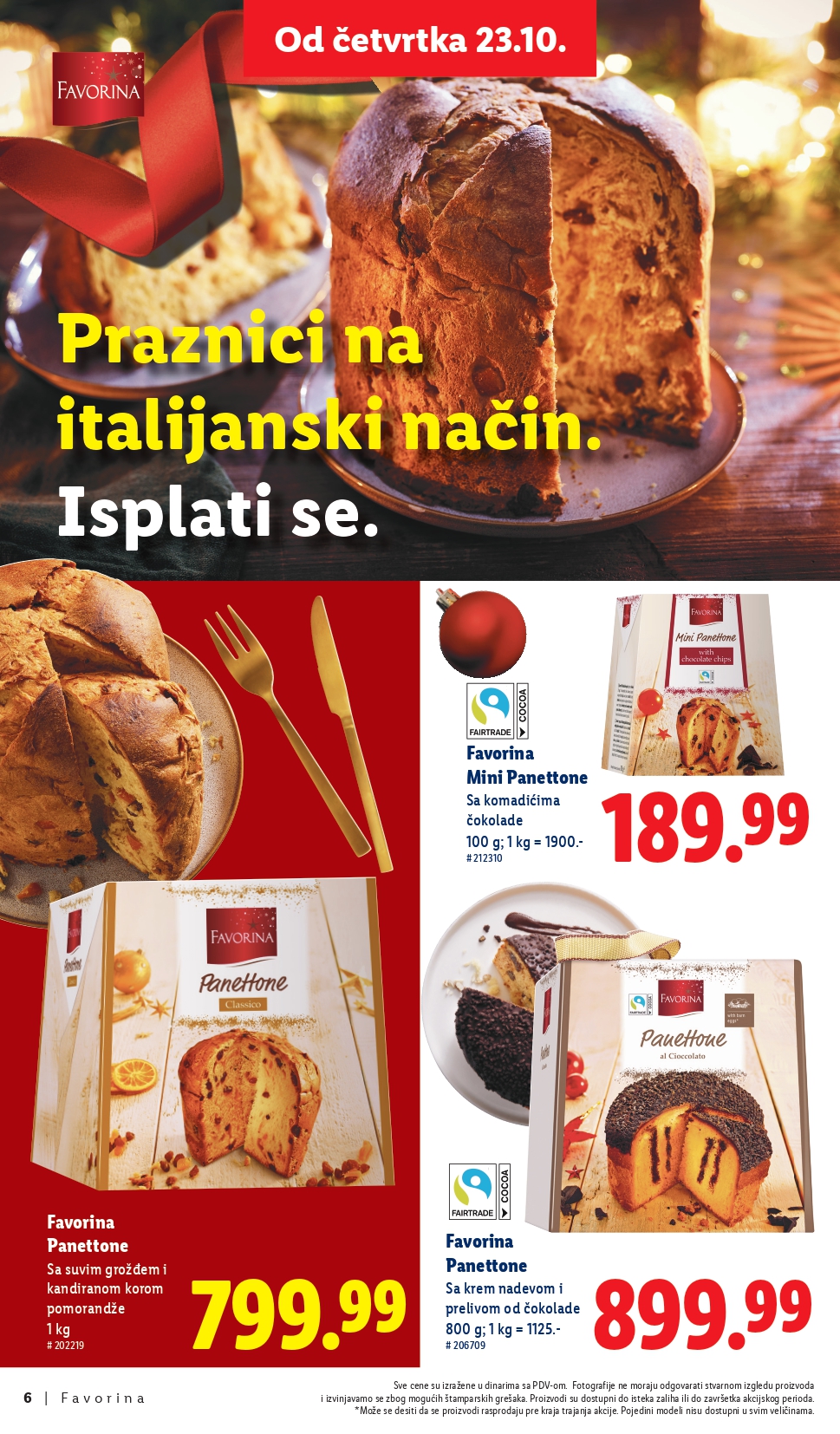 Lidl katalog – Favorina slatkiši, praznična ponuda i popusti od 23.10.2025.