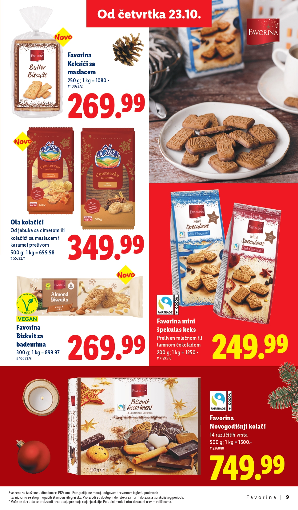 Lidl katalog – Favorina slatkiši, praznična ponuda i popusti od 23.10.2025.