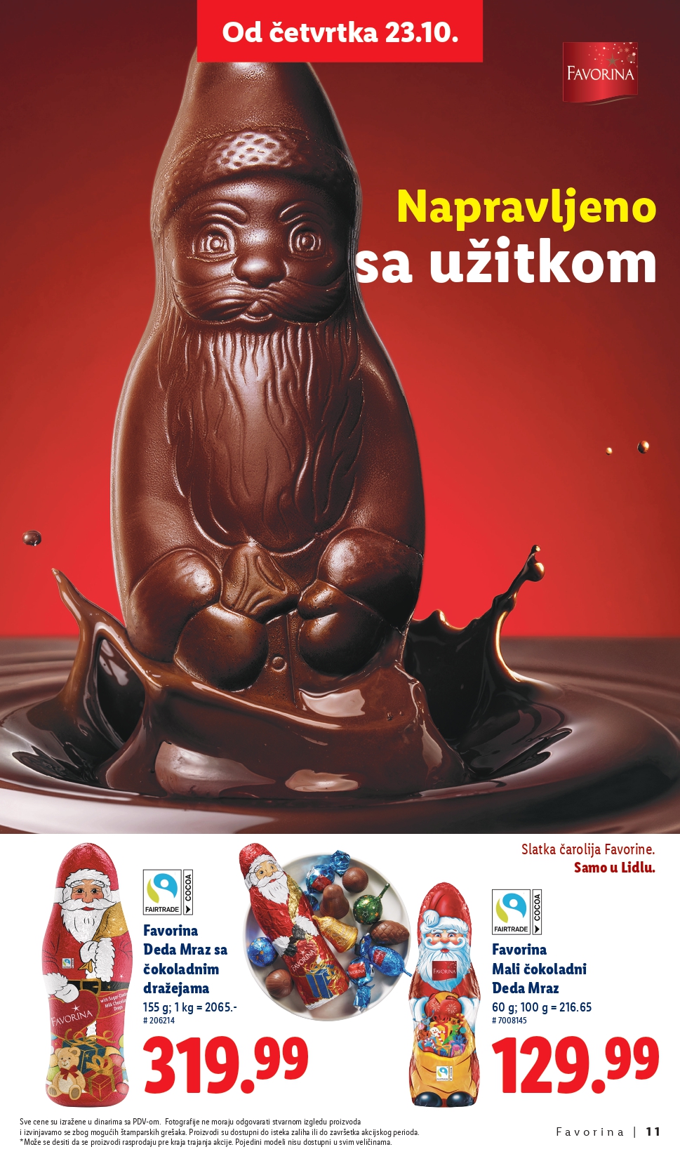 Lidl katalog – Favorina slatkiši, praznična ponuda i popusti od 23.10.2025.