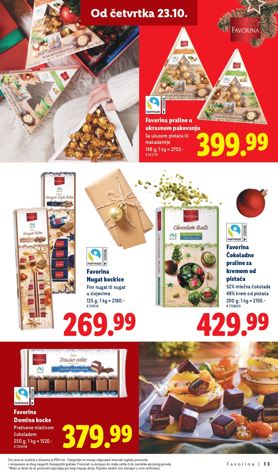 Lidl katalog – Favorina slatkiši, praznična ponuda i popusti od 23.10.2025.