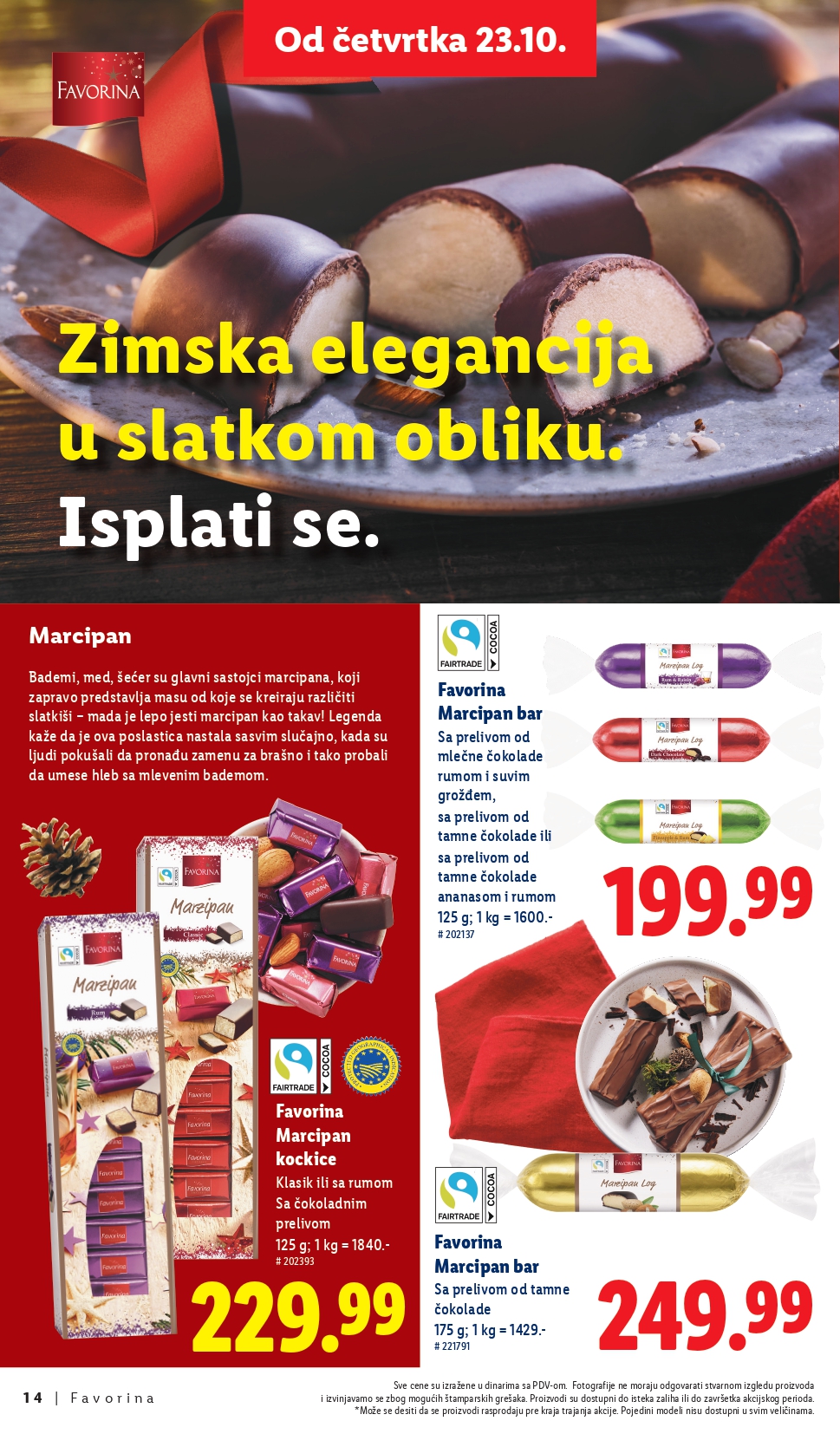 Lidl katalog – Favorina slatkiši, praznična ponuda i popusti od 23.10.2025.