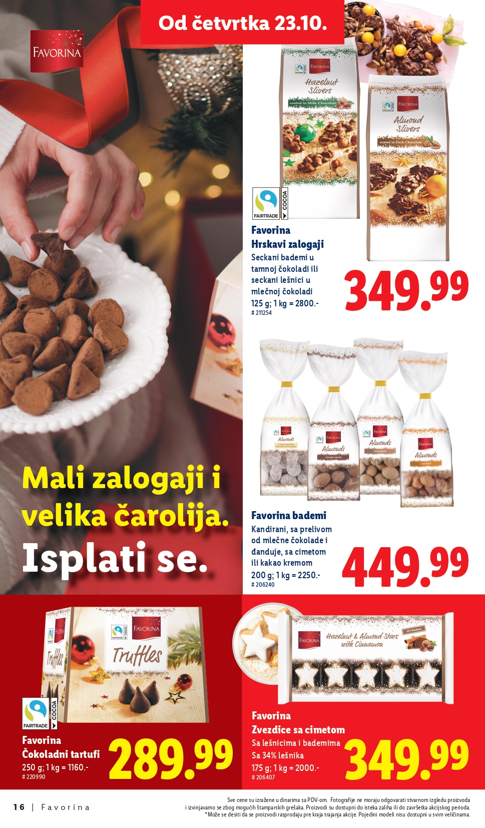 Lidl katalog – Favorina slatkiši, praznična ponuda i popusti od 23.10.2025.