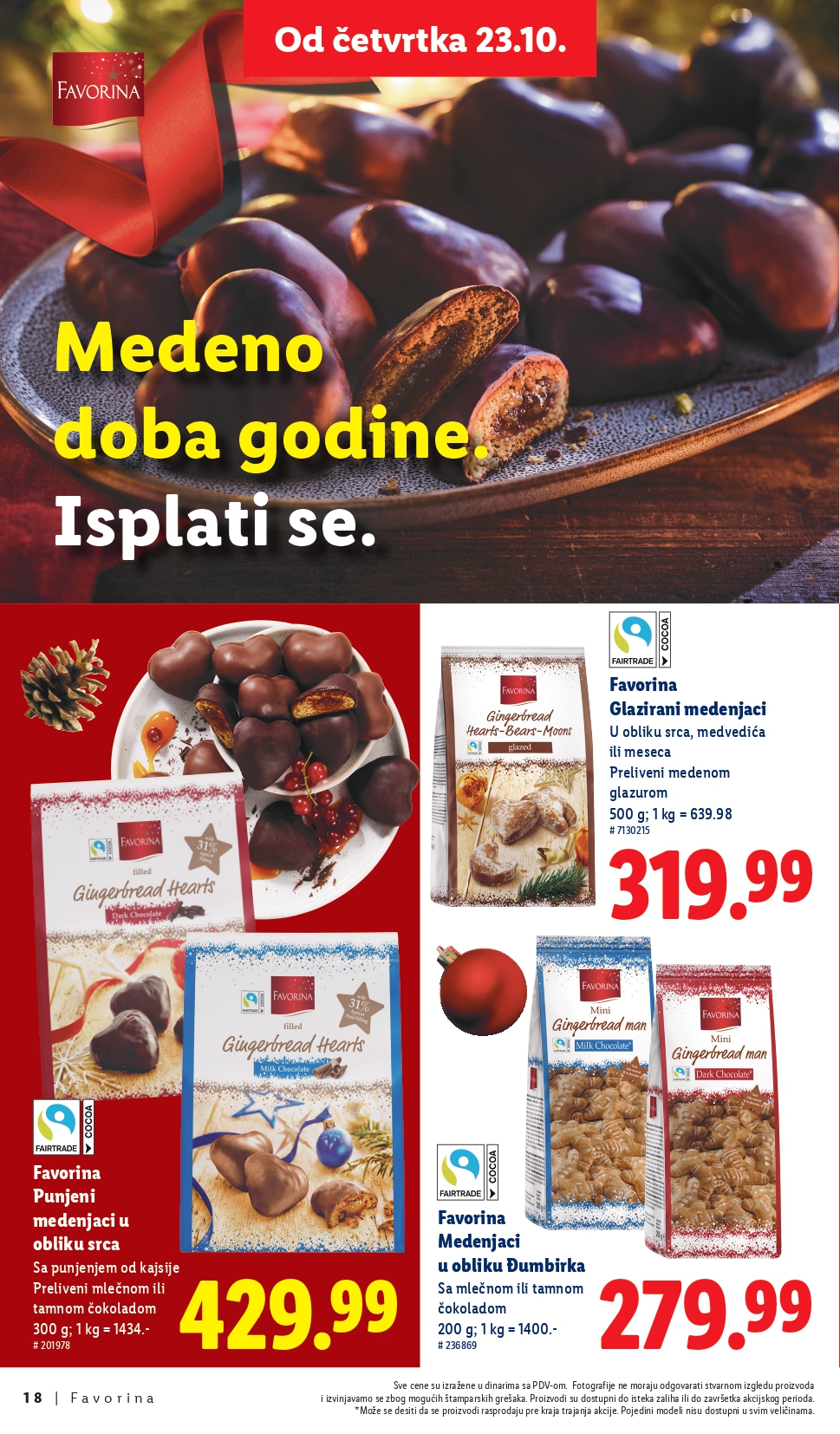 Lidl katalog – Favorina slatkiši, praznična ponuda i popusti od 23.10.2025.