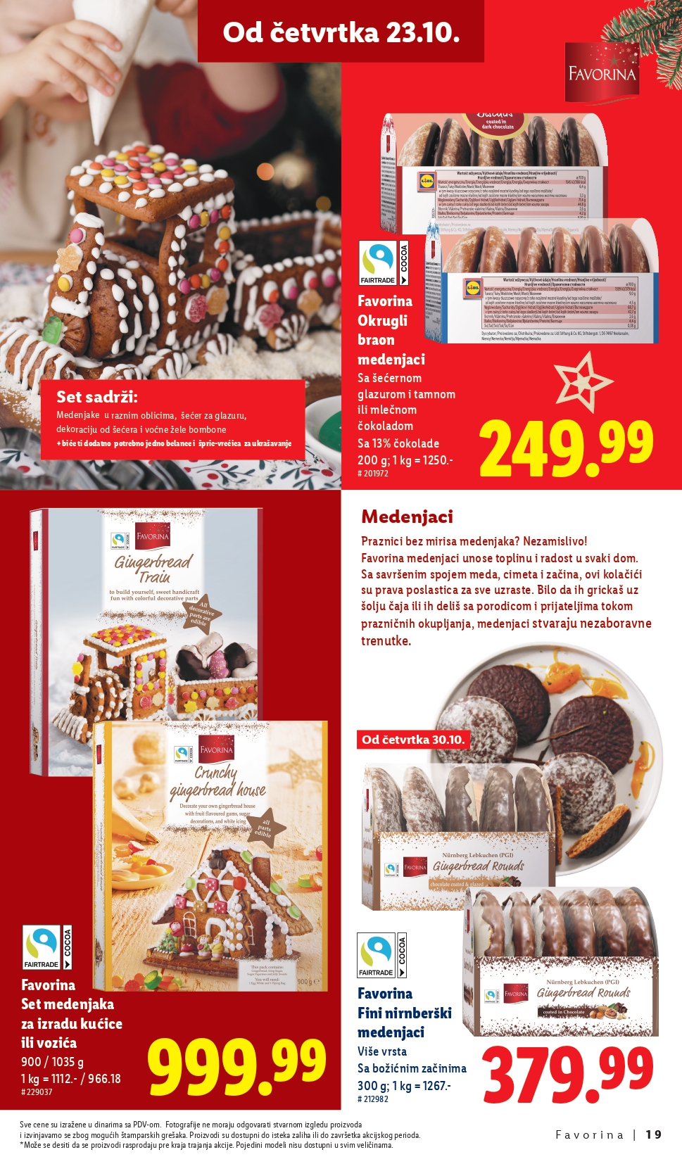 Lidl katalog – Favorina slatkiši, praznična ponuda i popusti od 23.10.2025.