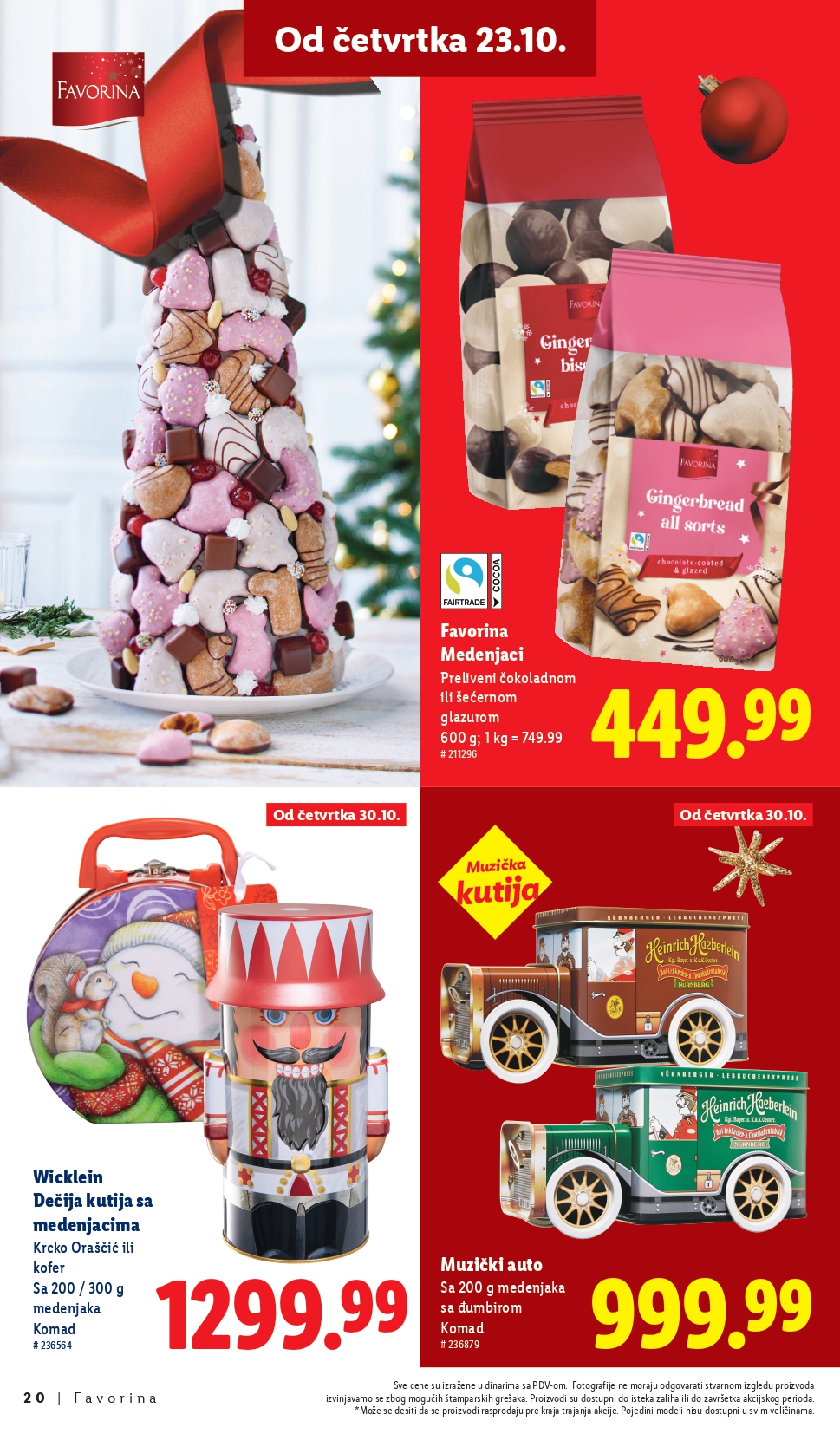 Lidl katalog – Favorina slatkiši, praznična ponuda i popusti od 23.10.2025.