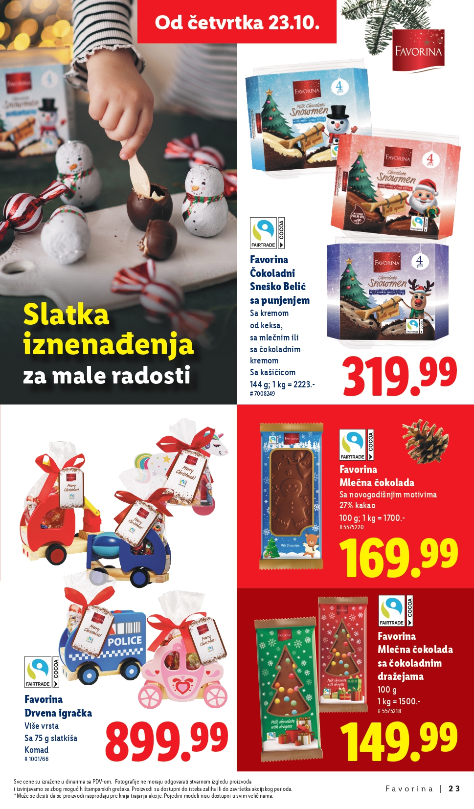 Lidl katalog – Favorina slatkiši, praznična ponuda i popusti od 23.10.2025.