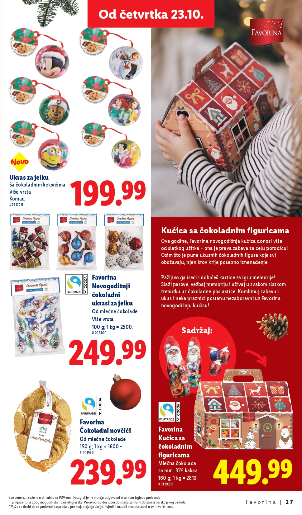 Lidl katalog – Favorina slatkiši, praznična ponuda i popusti od 23.10.2025.