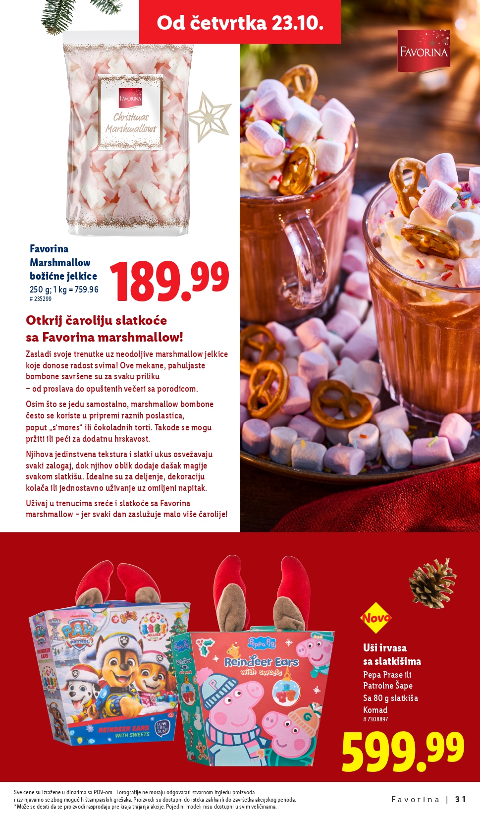 Lidl katalog – Favorina slatkiši, praznična ponuda i popusti od 23.10.2025.