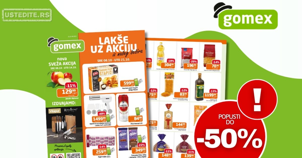 Gomex katalog AKCIJE IZ ŠEŠIRA 8-21.10.2025.