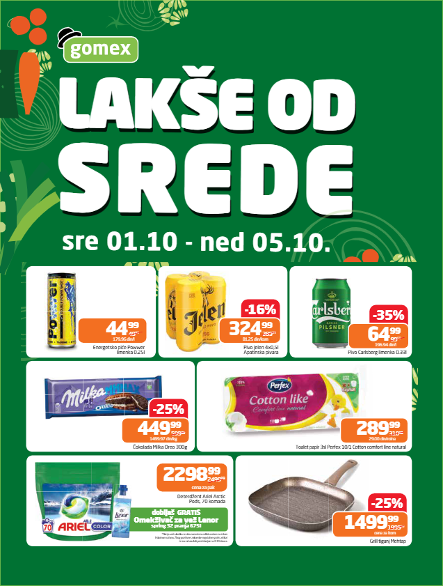 Gomex katalog LAKŠE OD SREDE 1-5.10.2025.