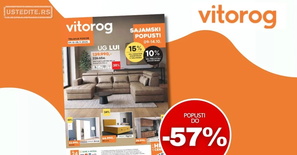 Vitorog katalog – POPUSTI NA MODERAN NAMEŠTAJ 9.10-5.11.2025.