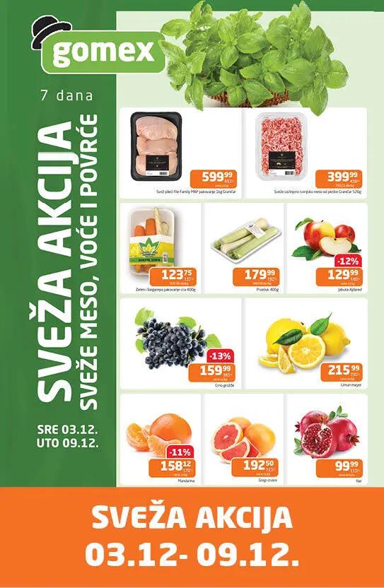 Gomex SVEŽA AKCIJA 3-9.12.2025.