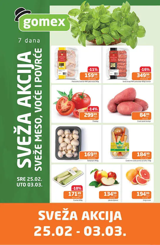 Gomex SVEŽA AKCIJA 25.2-3.3.2026.