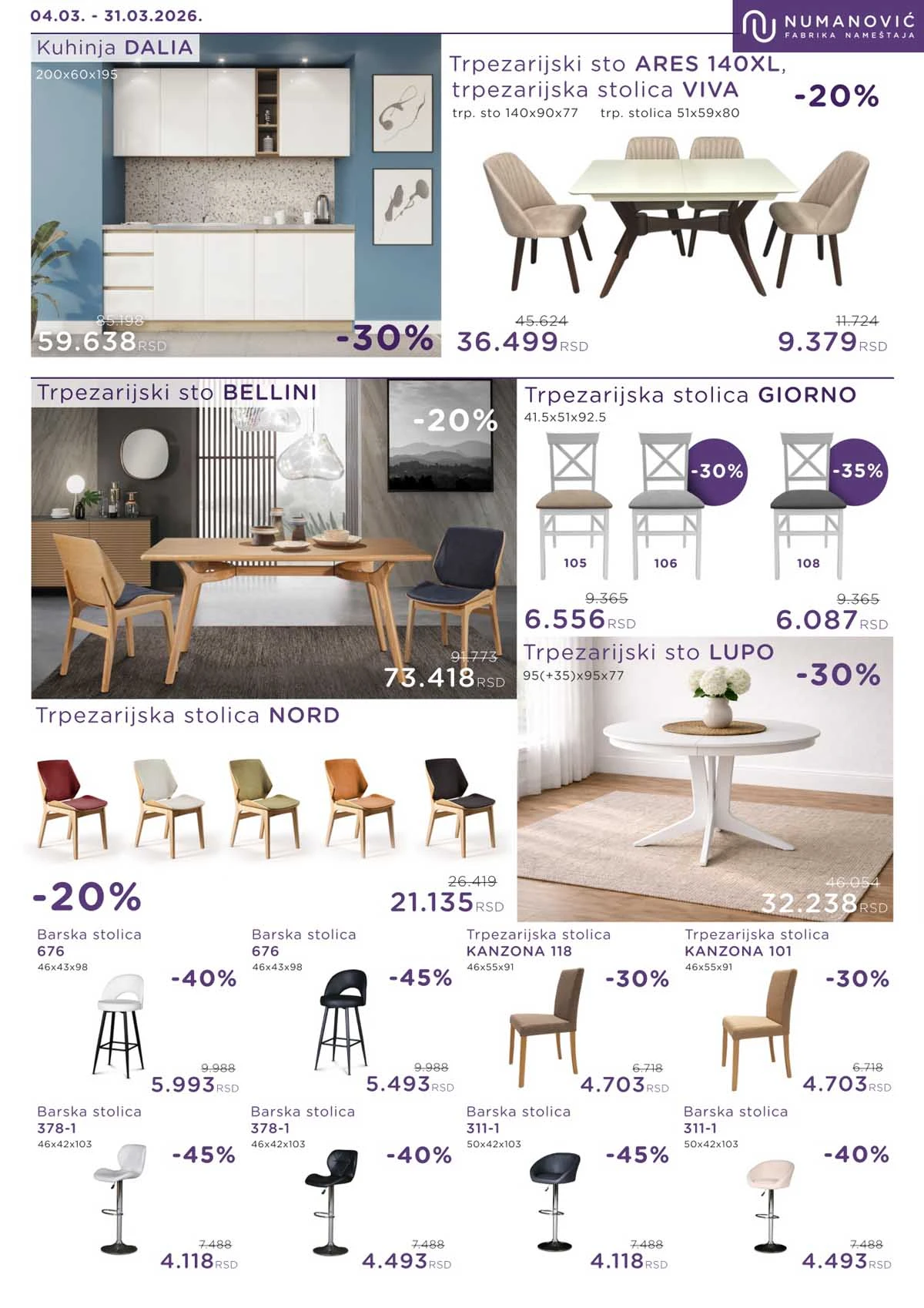 Numanović nameštaj katalog 4-31.3.2026.