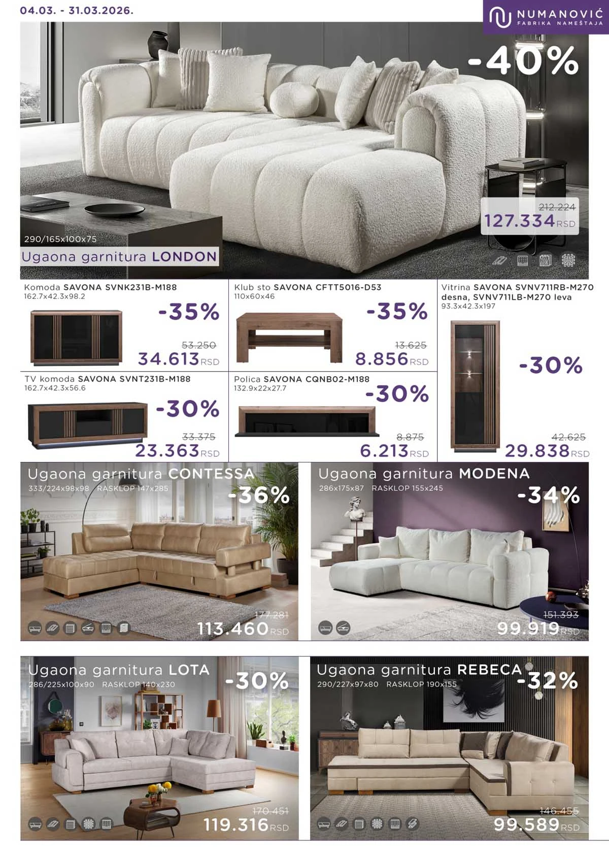 Numanović nameštaj katalog 4-31.3.2026.