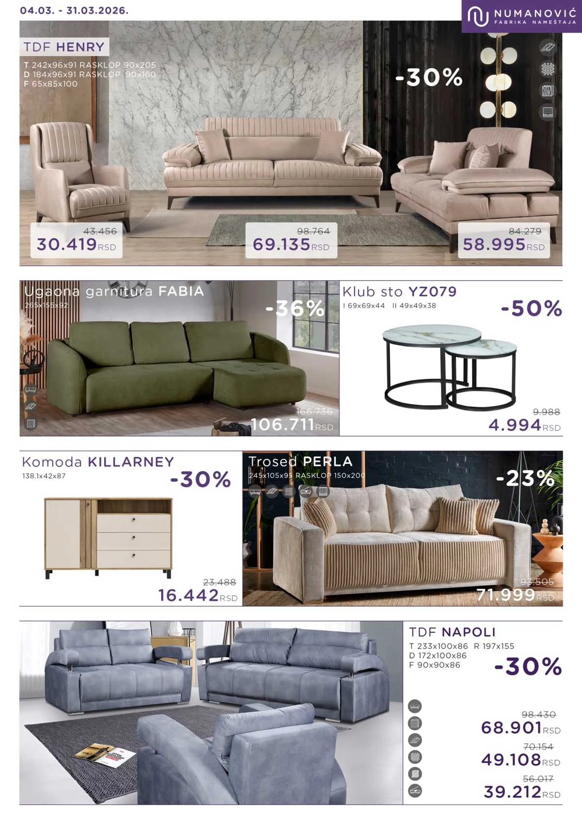 Numanović nameštaj katalog 4-31.3.2026.