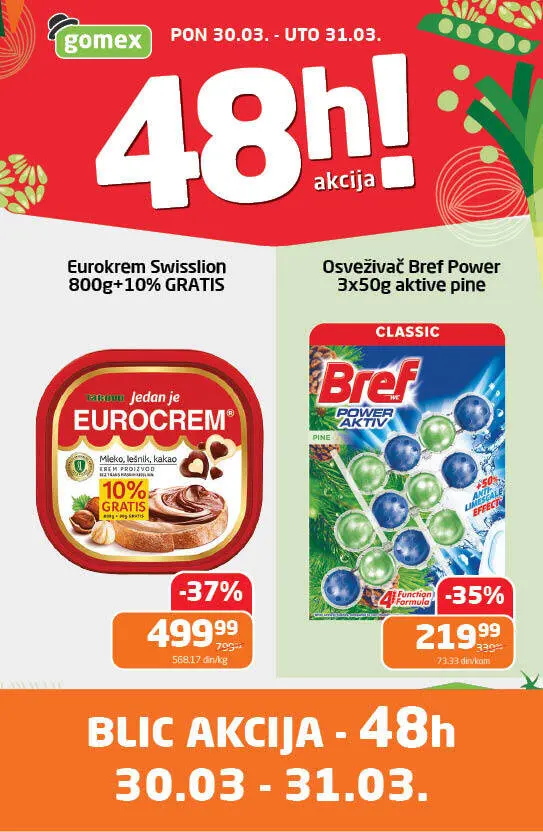 Gomex akcija PONEDELJAK I UTORAK 30-31.3.2026.