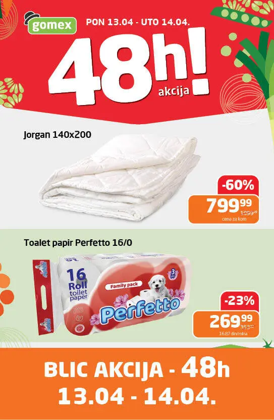 Gomex akcija PONEDELJAK I UTORAK 13-14.4.2026.