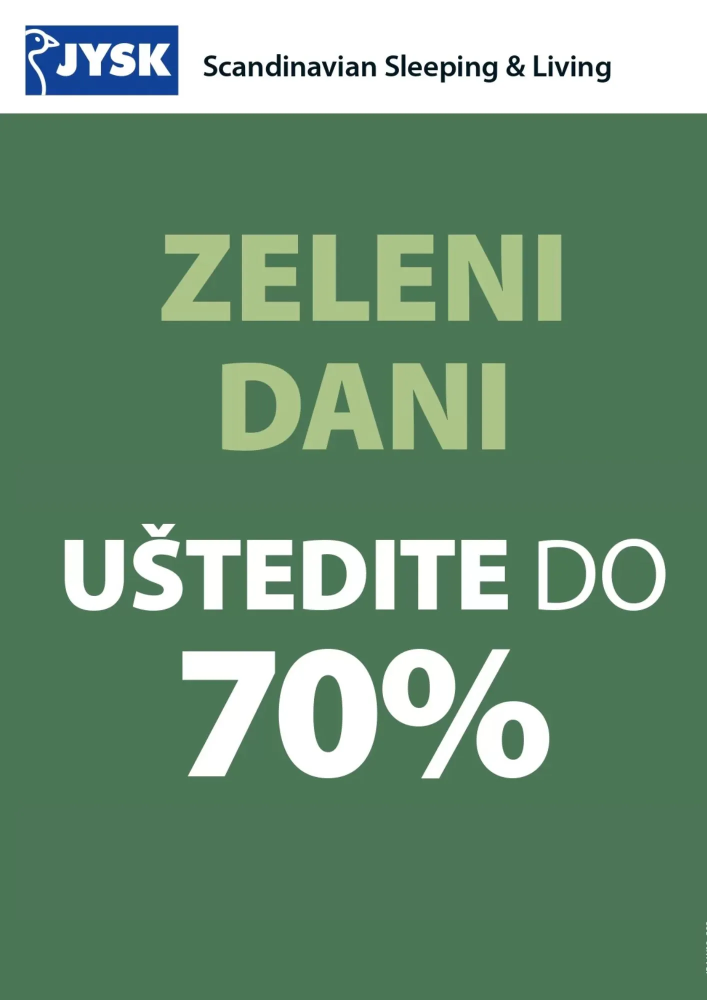 Jysk ZELENI DANI SNIŽENJE do 70% 6-10.5.2026.