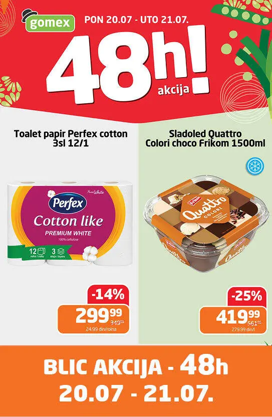 Gomex akcija PONEDELJAK I UTORAK 20-21.7.2026. - str. 1