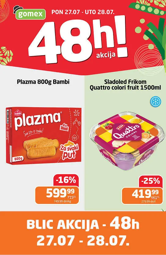 Gomex akcija PONEDELJAK I UTORAK 27-28.7.2026. - str. 1