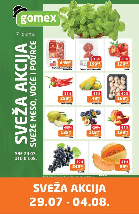 Gomex SVEŽA AKCIJA 29.7-4.8.2026. - str. 1
