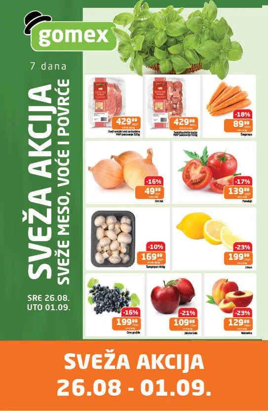 Gomex SVEŽA AKCIJA 26.8-1.9.2026. - str. 1