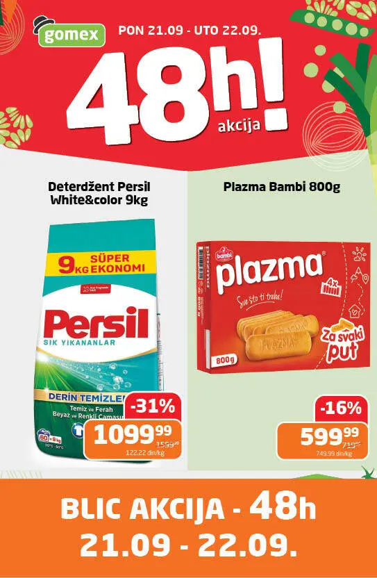 Gomex akcija PONEDELJAK I UTORAK 21-22.9.2026. - str. 1