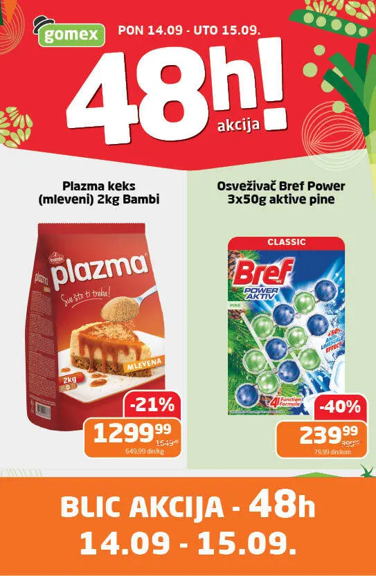 Gomex akcija PONEDELJAK I UTORAK 14-15.9.2026. - str. 1