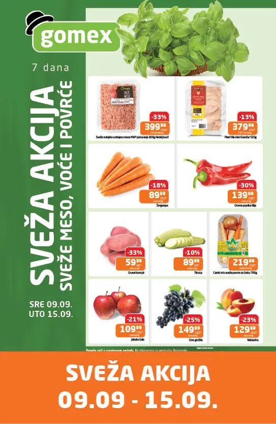 Gomex SVEŽA AKCIJA 9-15.9.2026. - str. 1