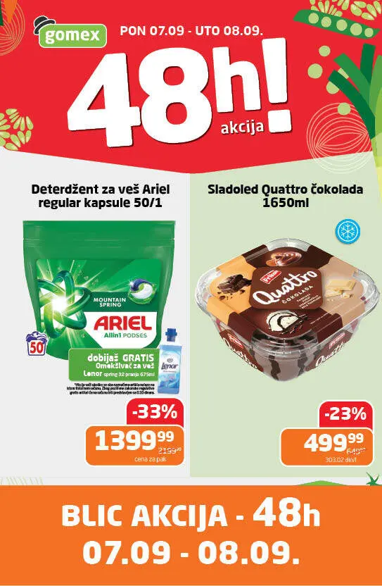Gomex akcija PONEDELJAK I UTORAK 7-8.9.2026. - str. 1