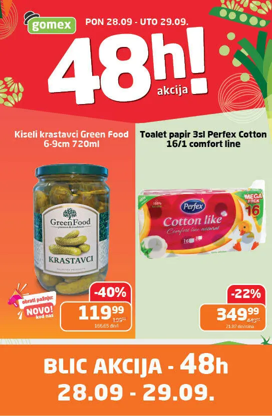 Gomex akcija PONEDELJAK I UTORAK 28-29.9.2026. - str. 1
