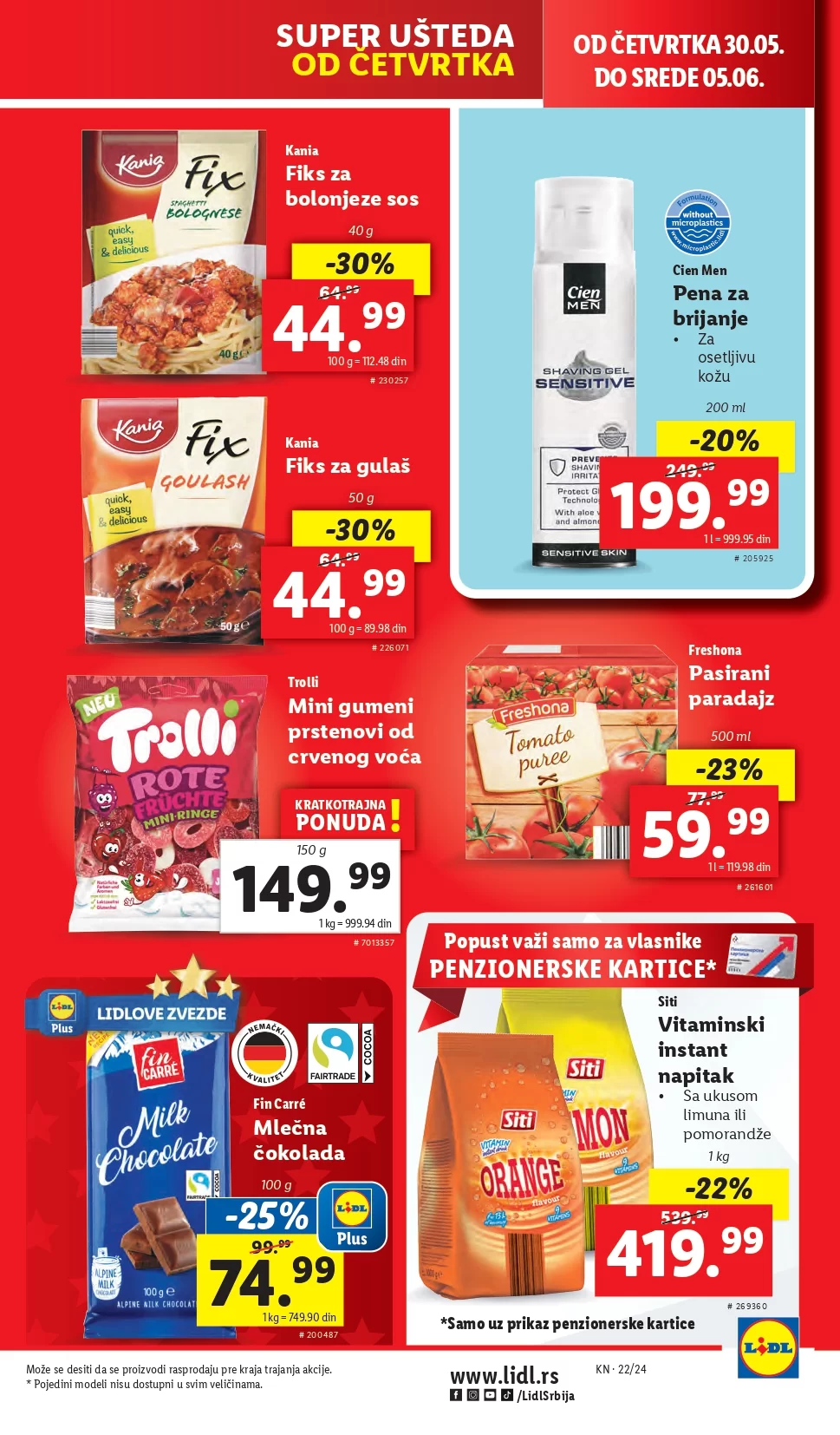Lidl katalog PREHRANA 30.5-5.6.2024.