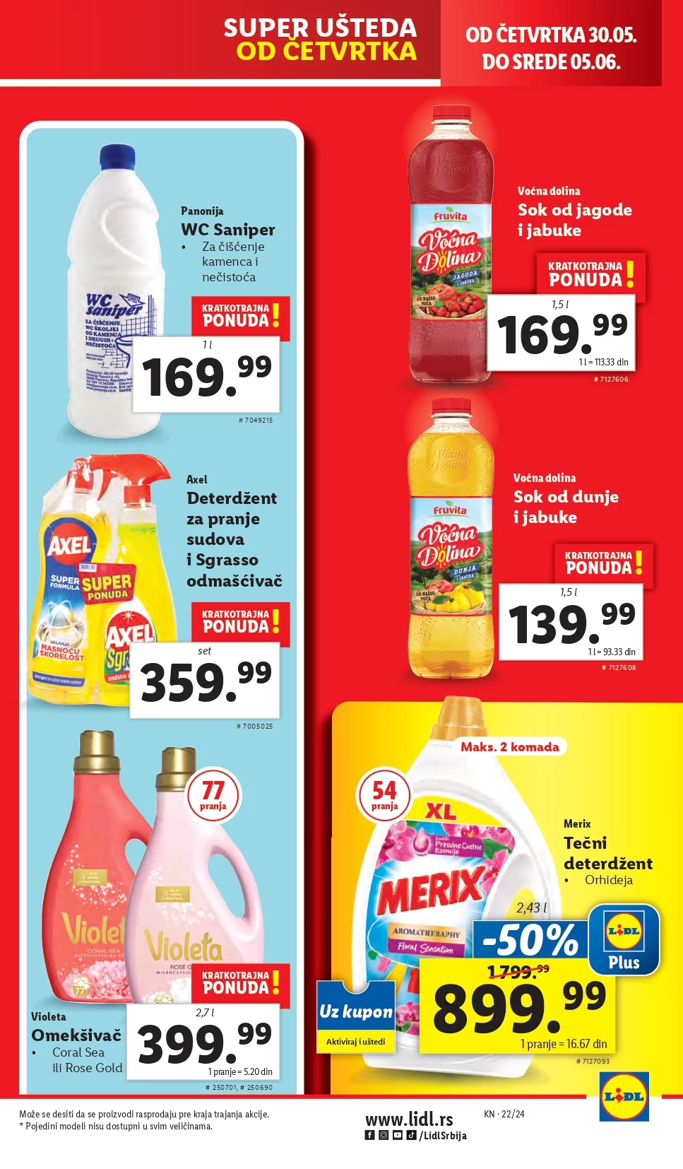 Lidl katalog PREHRANA 30.5-5.6.2024.