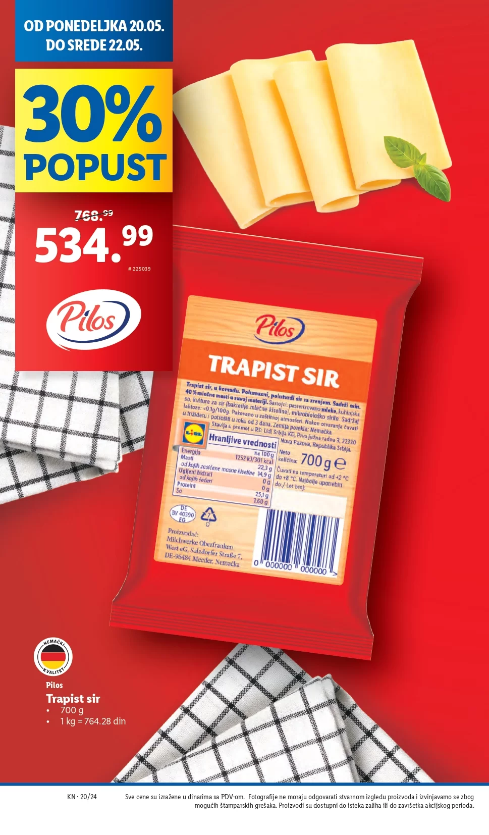 Lidl katalog PREHRANA 16-22.5.2024.