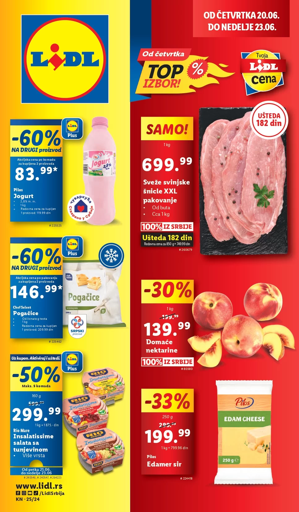 Lidl LETAK prehrana 20-23.6.2024.