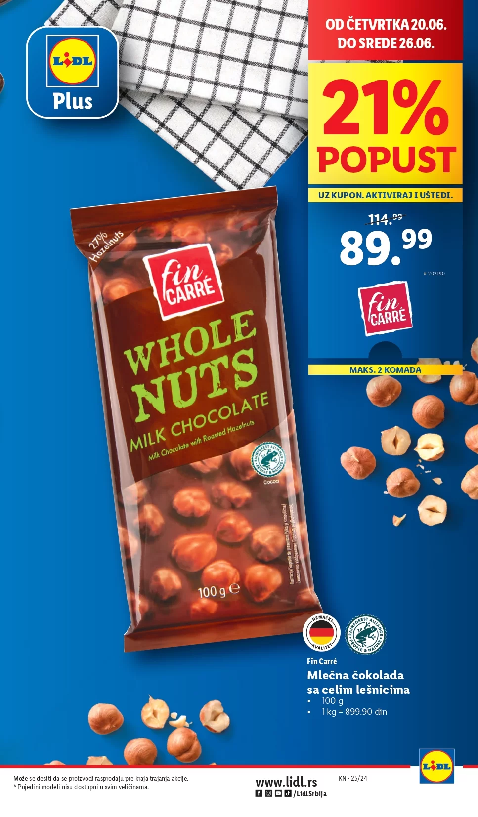 Lidl LETAK prehrana 20-23.6.2024.