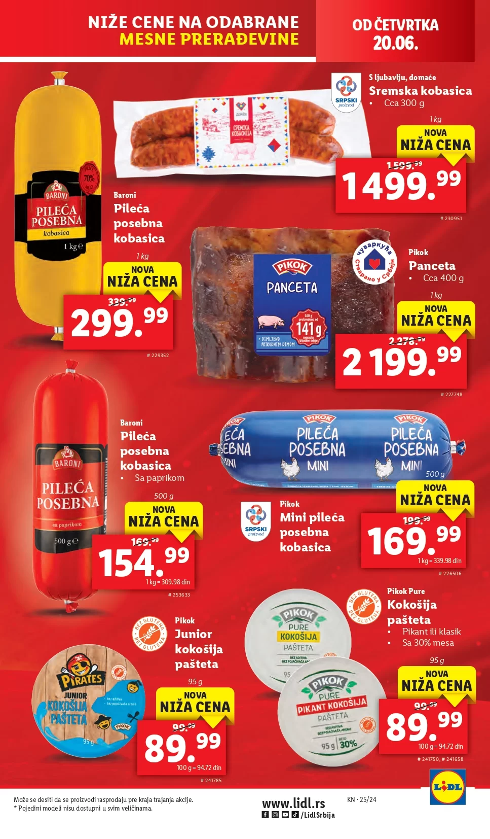 Lidl LETAK prehrana 20-23.6.2024.