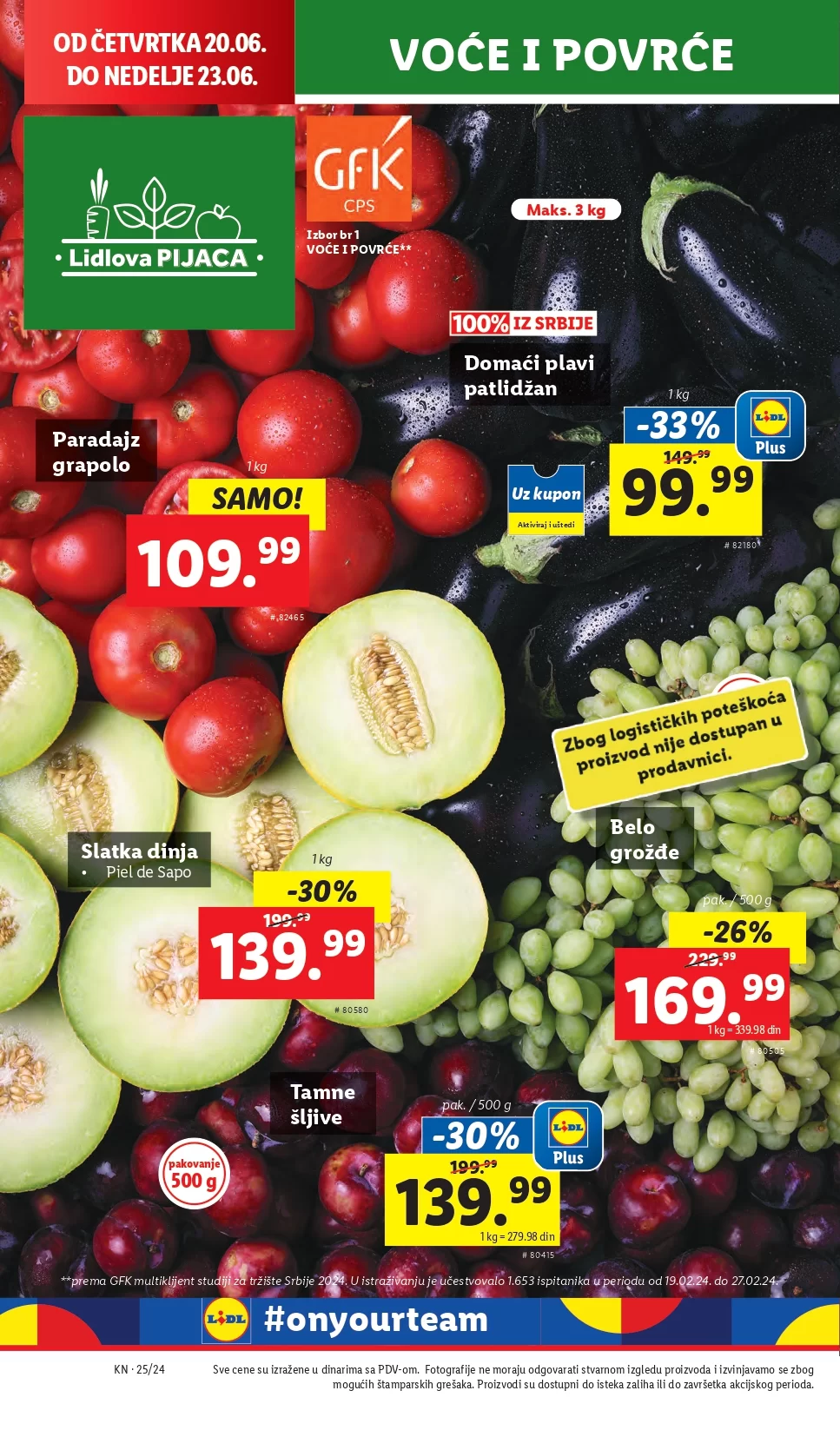 Lidl LETAK prehrana 20-23.6.2024.