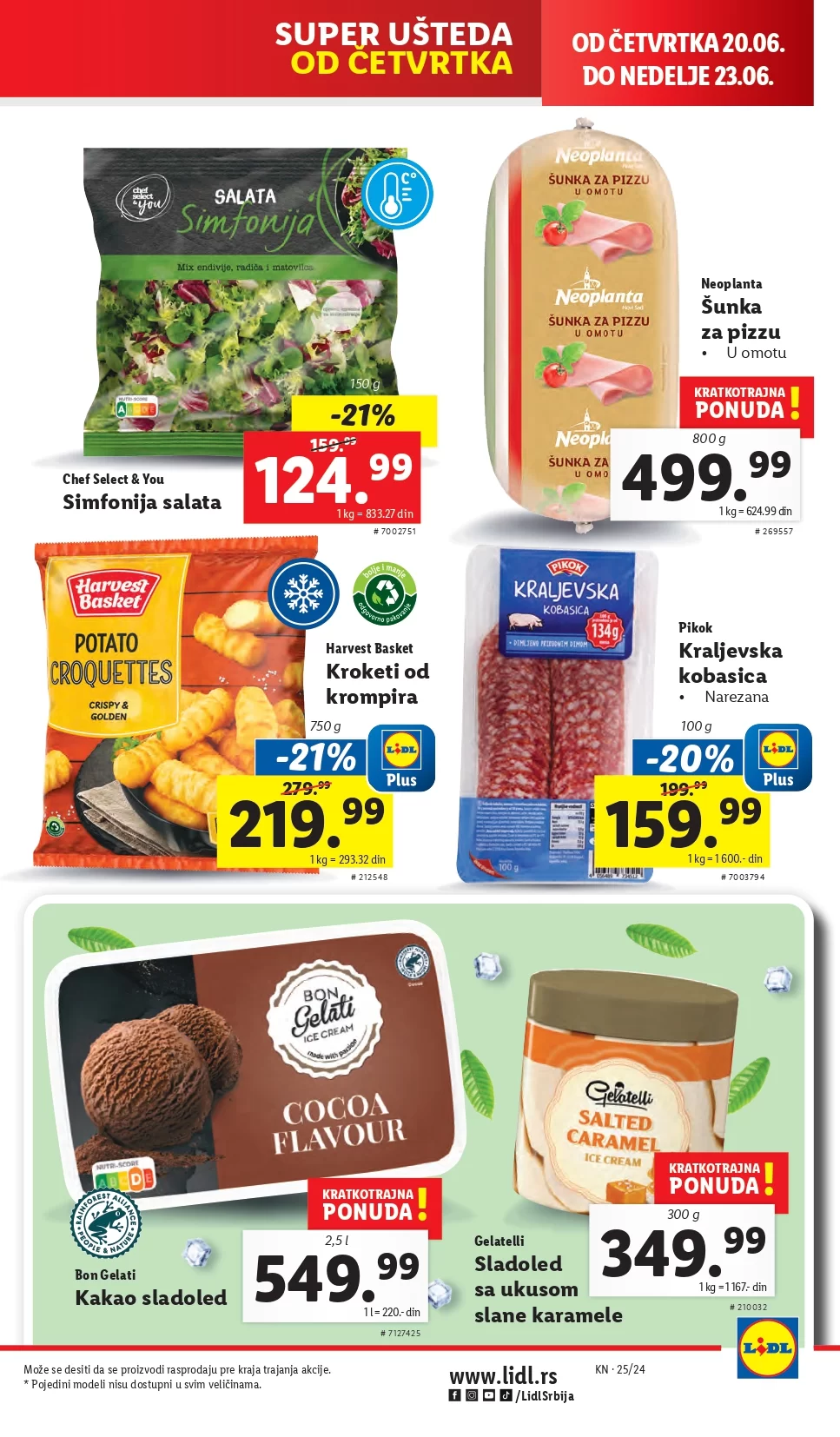 Lidl LETAK prehrana 20-23.6.2024.