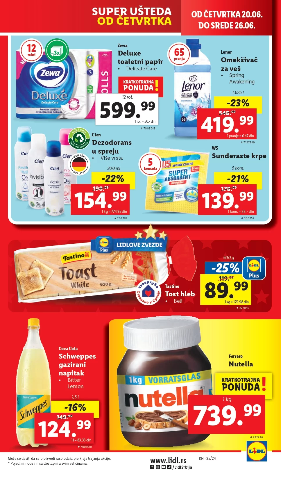 Lidl LETAK prehrana 20-23.6.2024.