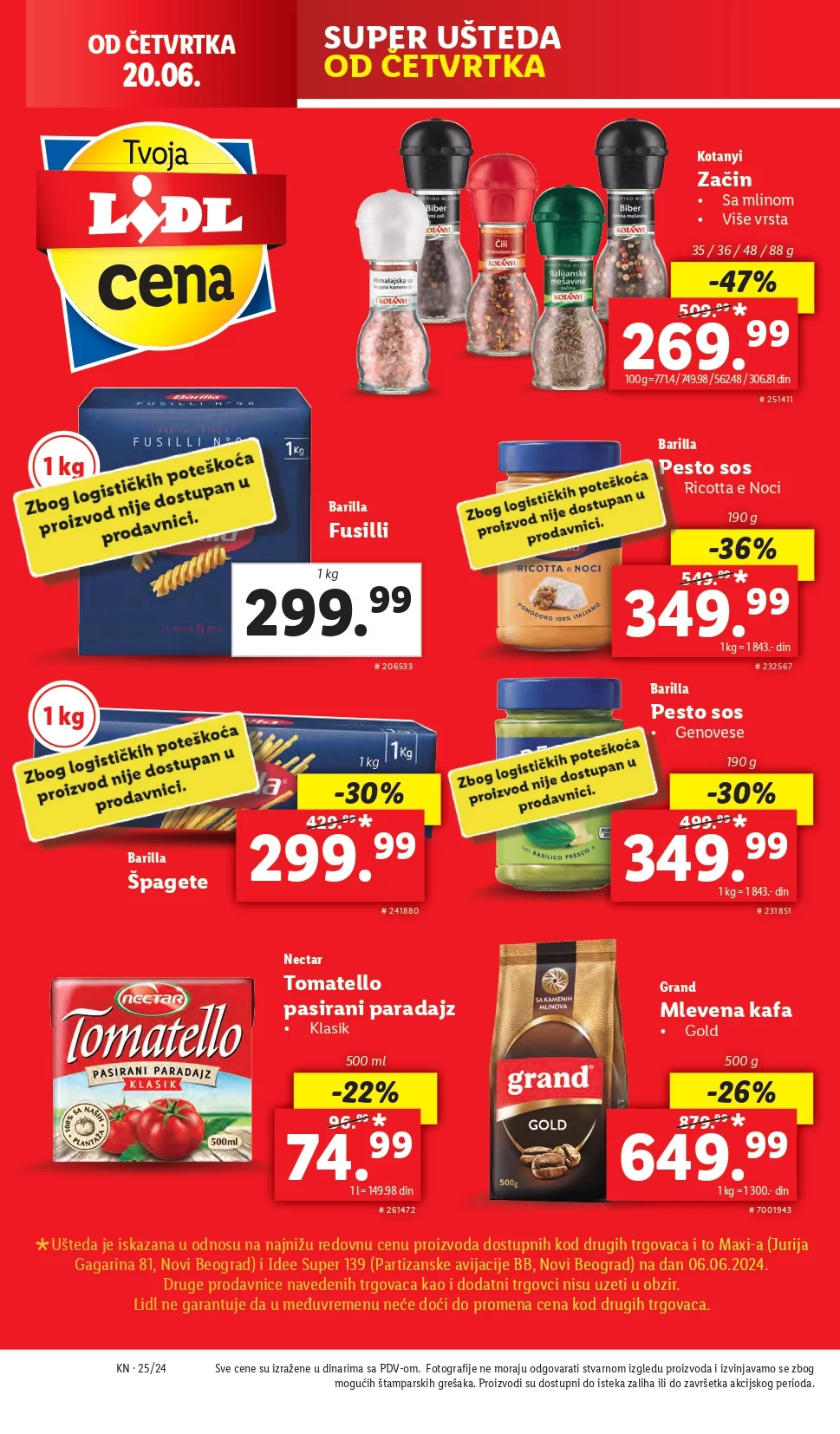 Lidl LETAK prehrana 20-23.6.2024.