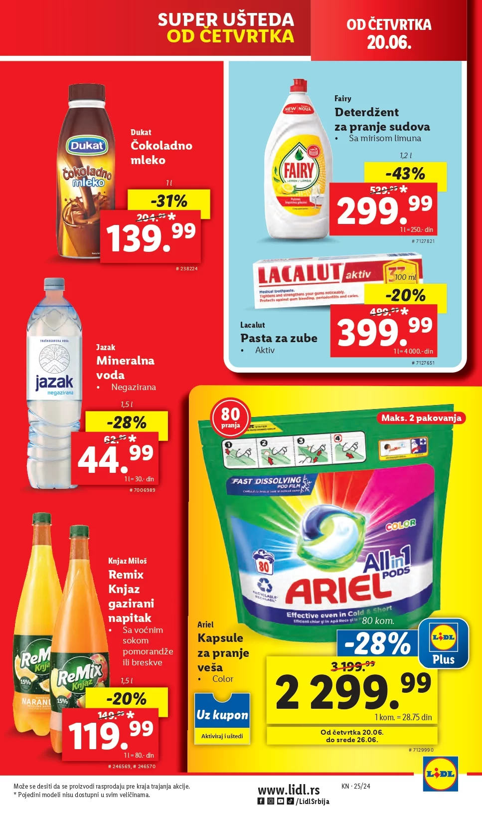 Lidl LETAK prehrana 20-23.6.2024.