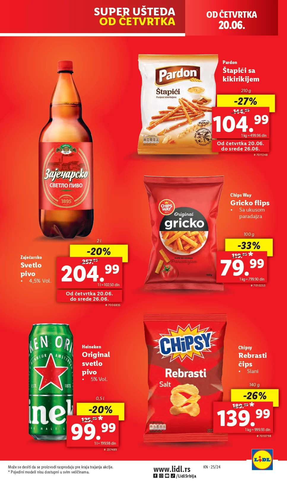 Lidl LETAK prehrana 20-23.6.2024.