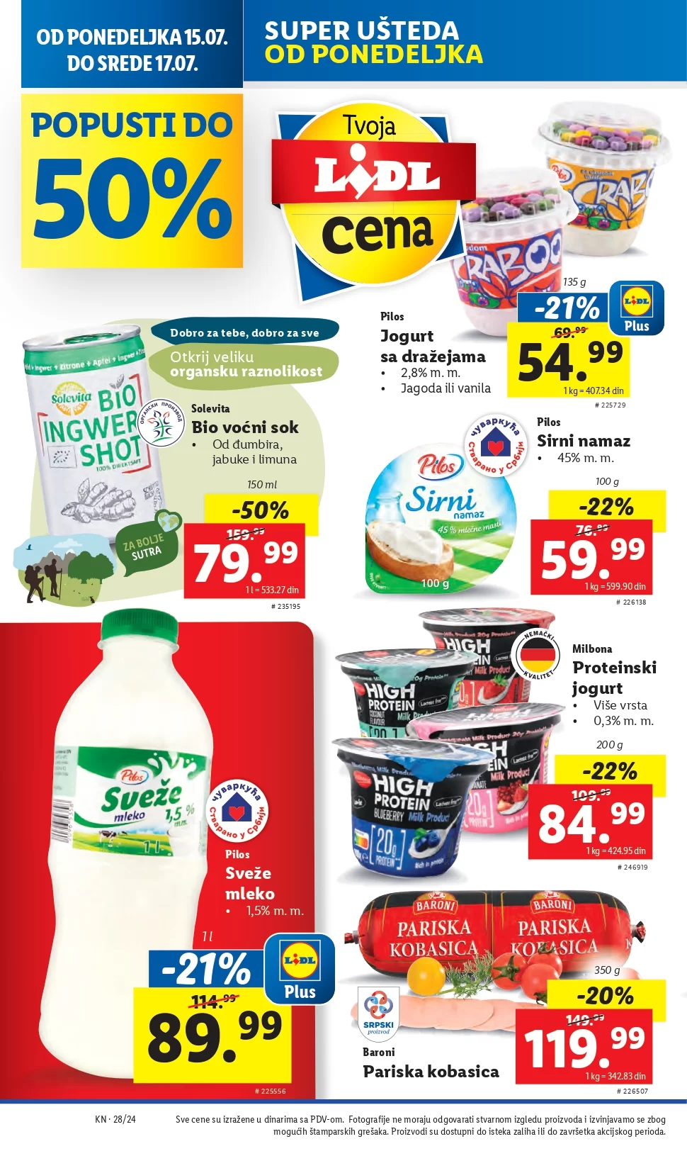Lidl katalog PREHRANA 1-17.7.2024.