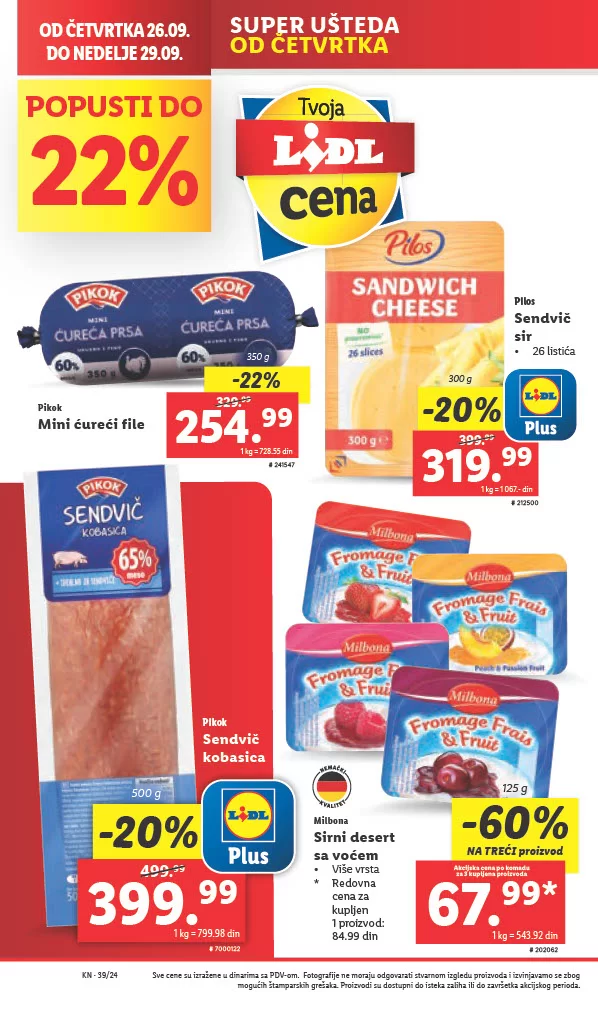 Lidl katalog PREHRANA 26-29.9.2024.